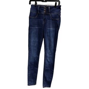 Wallflower‎ Women Juniors Size 5 Sassy High Rise Skinny Blue Jeans